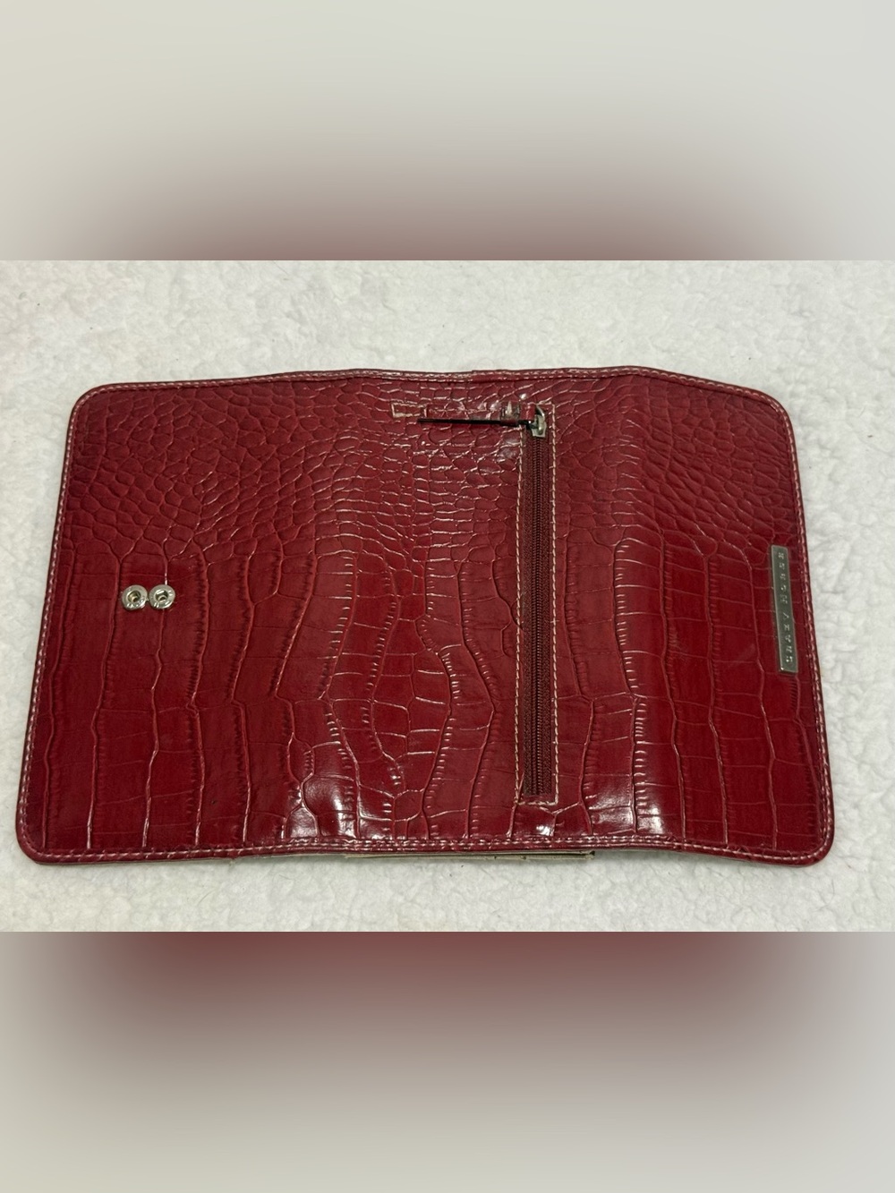 Crazy Horse by Liz Claiborne Burgundy Croc-Embossed Wallet - Picture 7 of 9